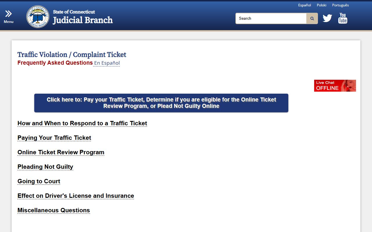 Connecticut traffic court records DMV traffic violation FAQs